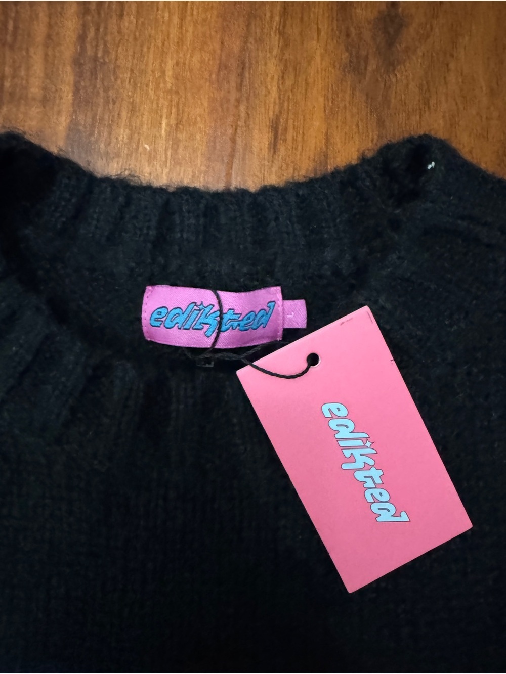 Edikted American Sweater Vintage Style Oversized Size Large Unisex - Picture 7 of 12